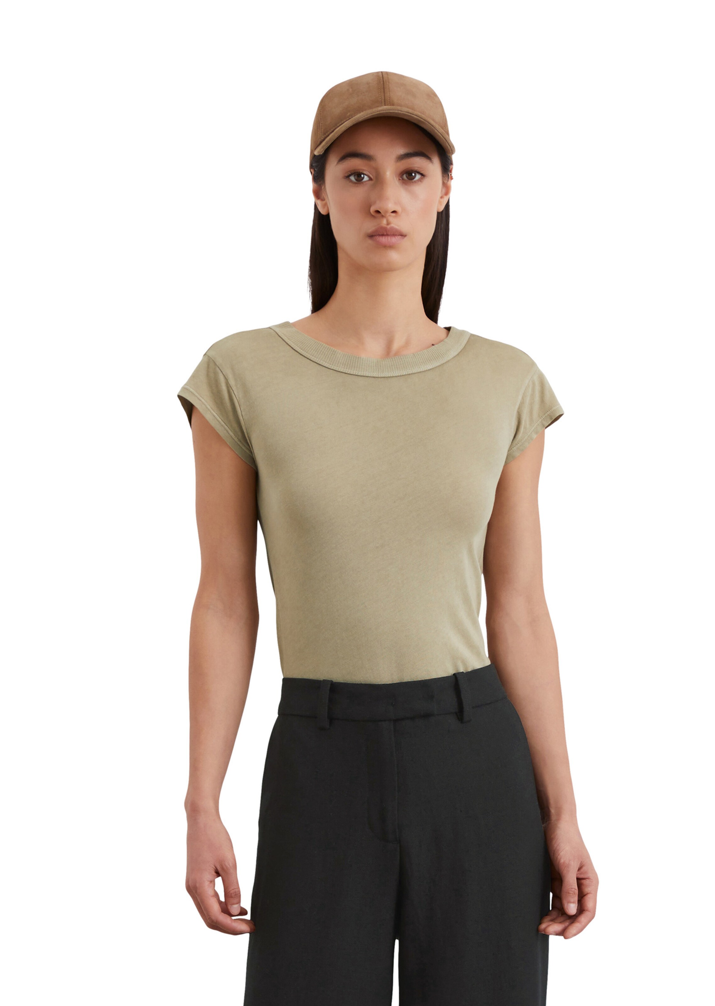 T-shirt Marc O'Polo en beige : devant