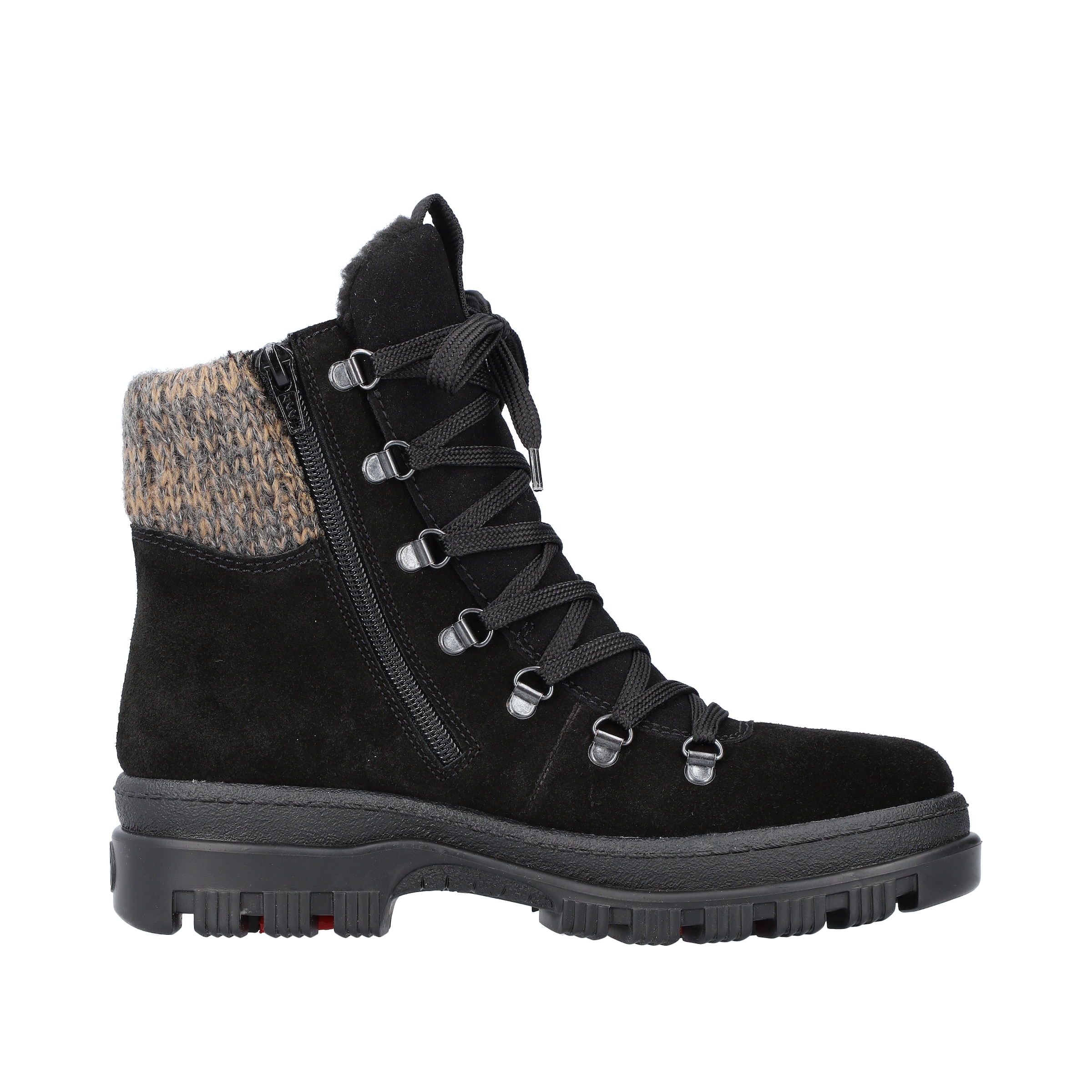 Rieker Lace-Up Ankle Boots in Black