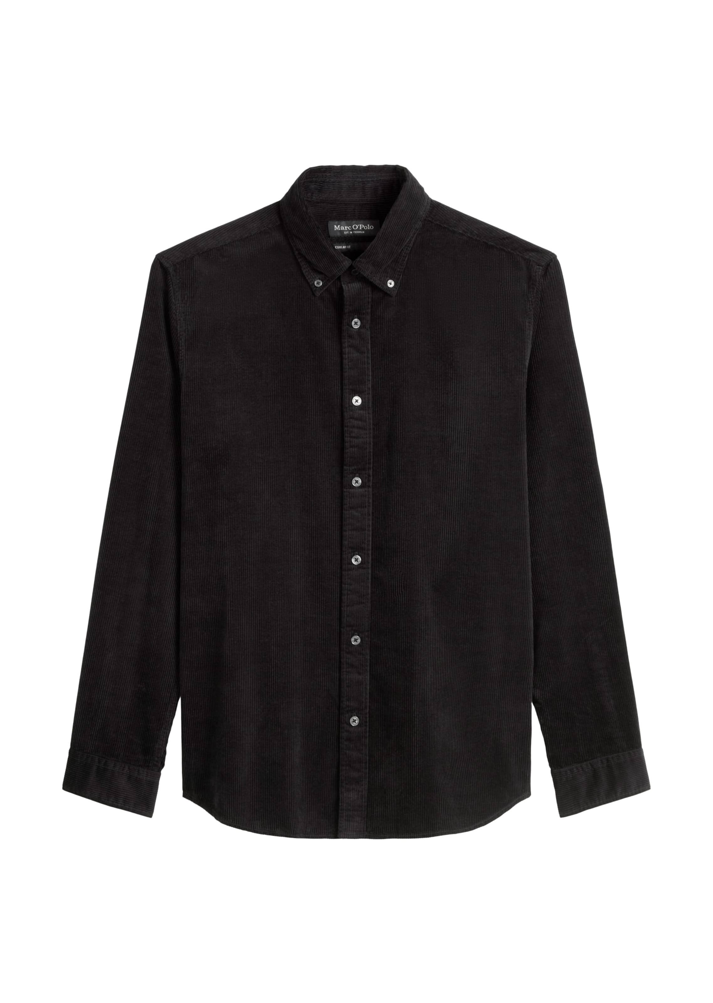 Marc O'Polo Regular Fit Hemd in Schwarz: Vorderseite