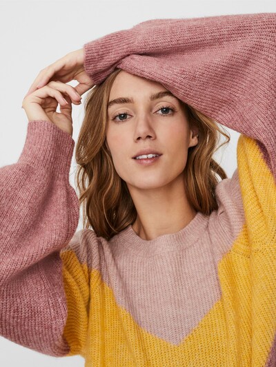 Vero Moda Pullover Plazarib In Pastellgelb Pastellpink Pastellrot About You