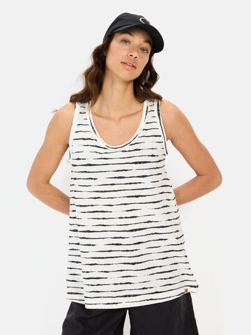 CAMEL ACTIVE Leichtes Baumwoll-Top mit Streifenmuster in Weiß: Vorderseite