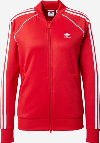 ADIDAS ORIGINALS Zip-Up Hoodie 'Adicolor Classics Sst' in Red: front