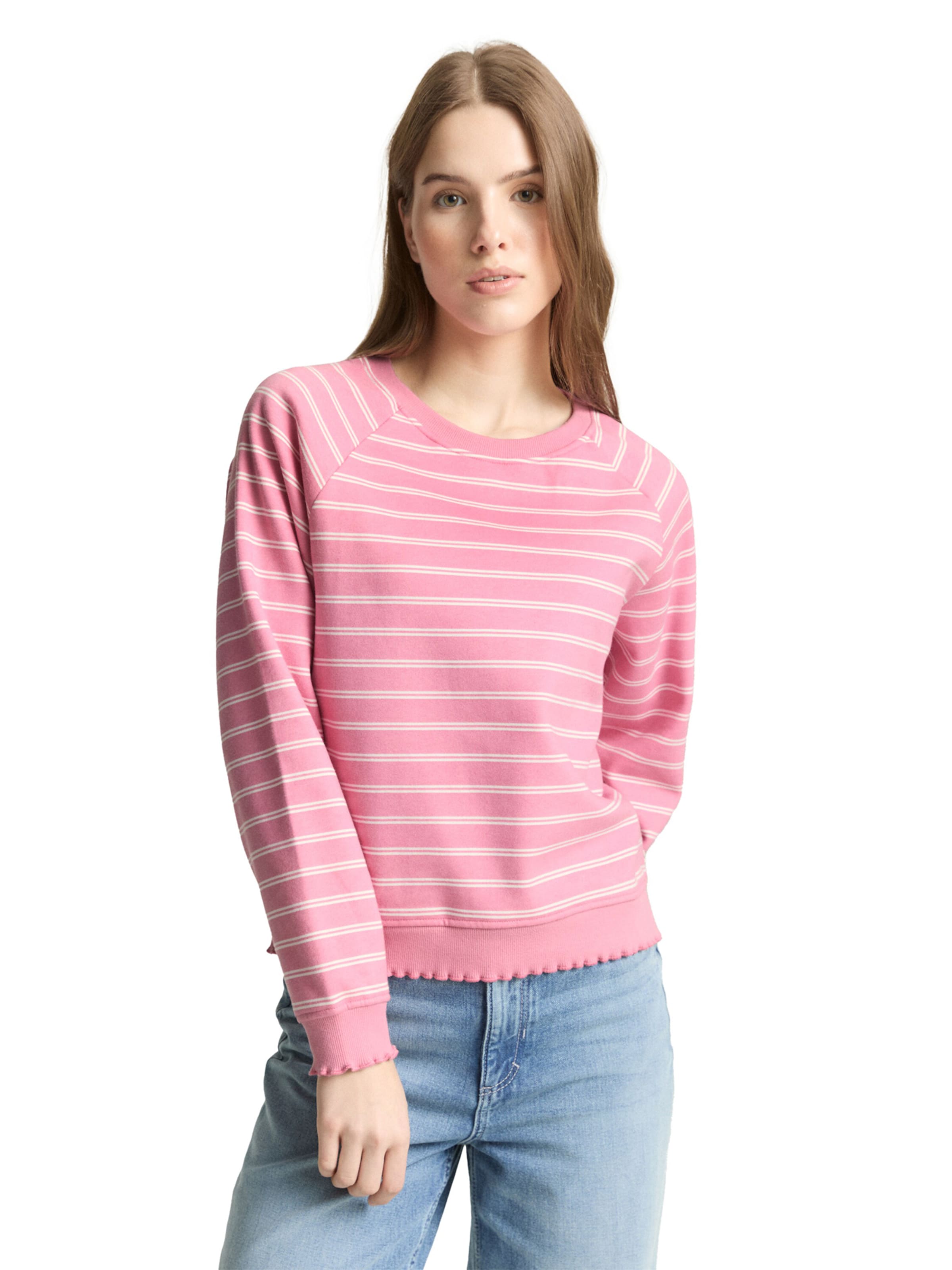 TOM TAILOR DENIMSweater majica - roza boja: prednji dio