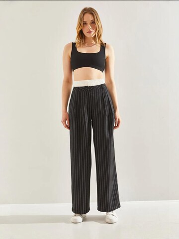 Wide Leg Pantalon Bianco Lucci en noir