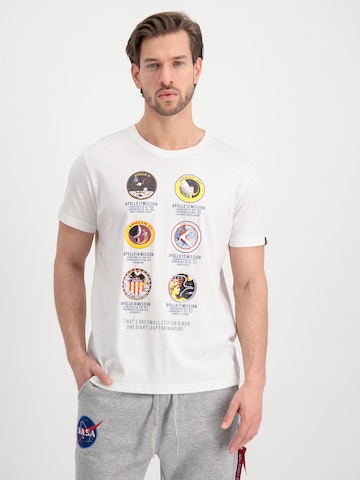 ALPHA INDUSTRIES - Camisa 'Apollo Mission' em branco: frente
