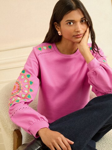 love & roses Sweatshirt in Roze