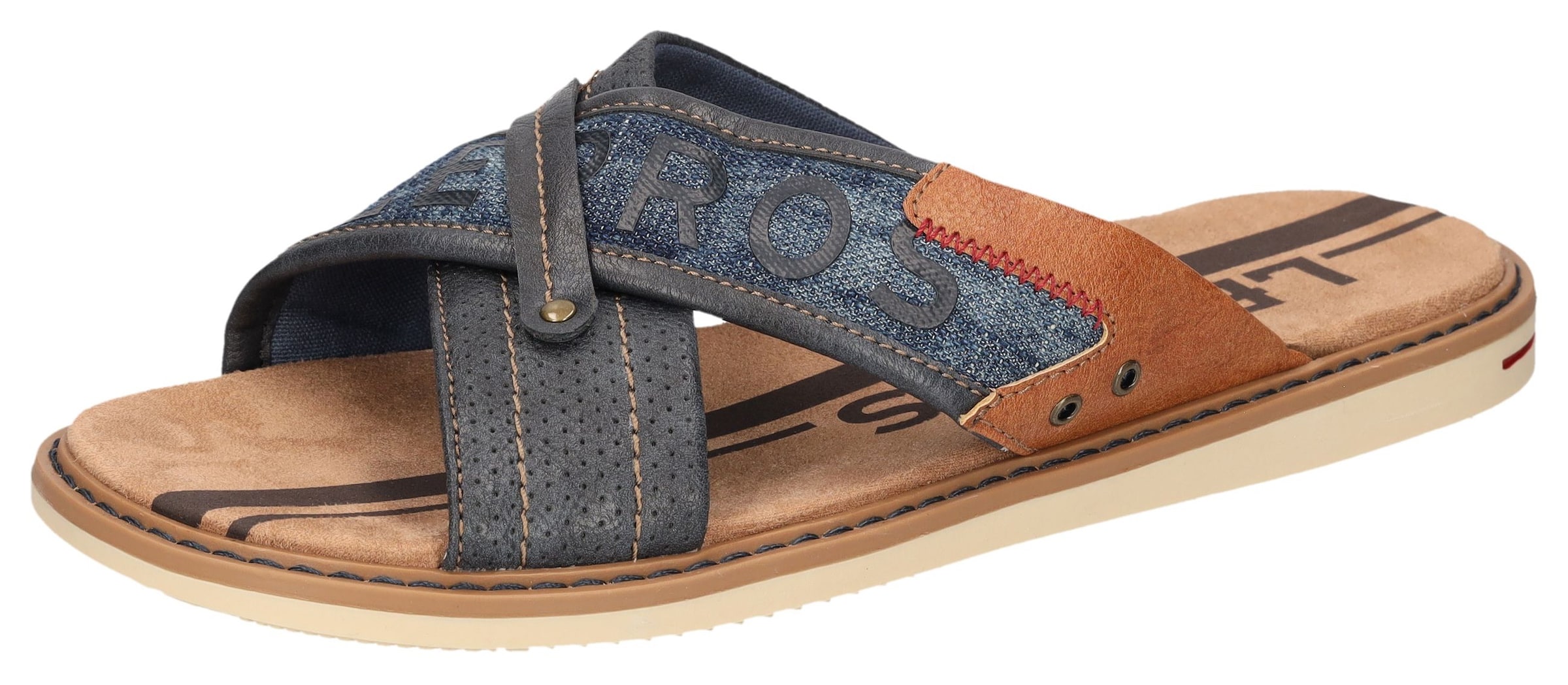 LERROS Mules in Blue denim / Cognac / Dark grey, Item view