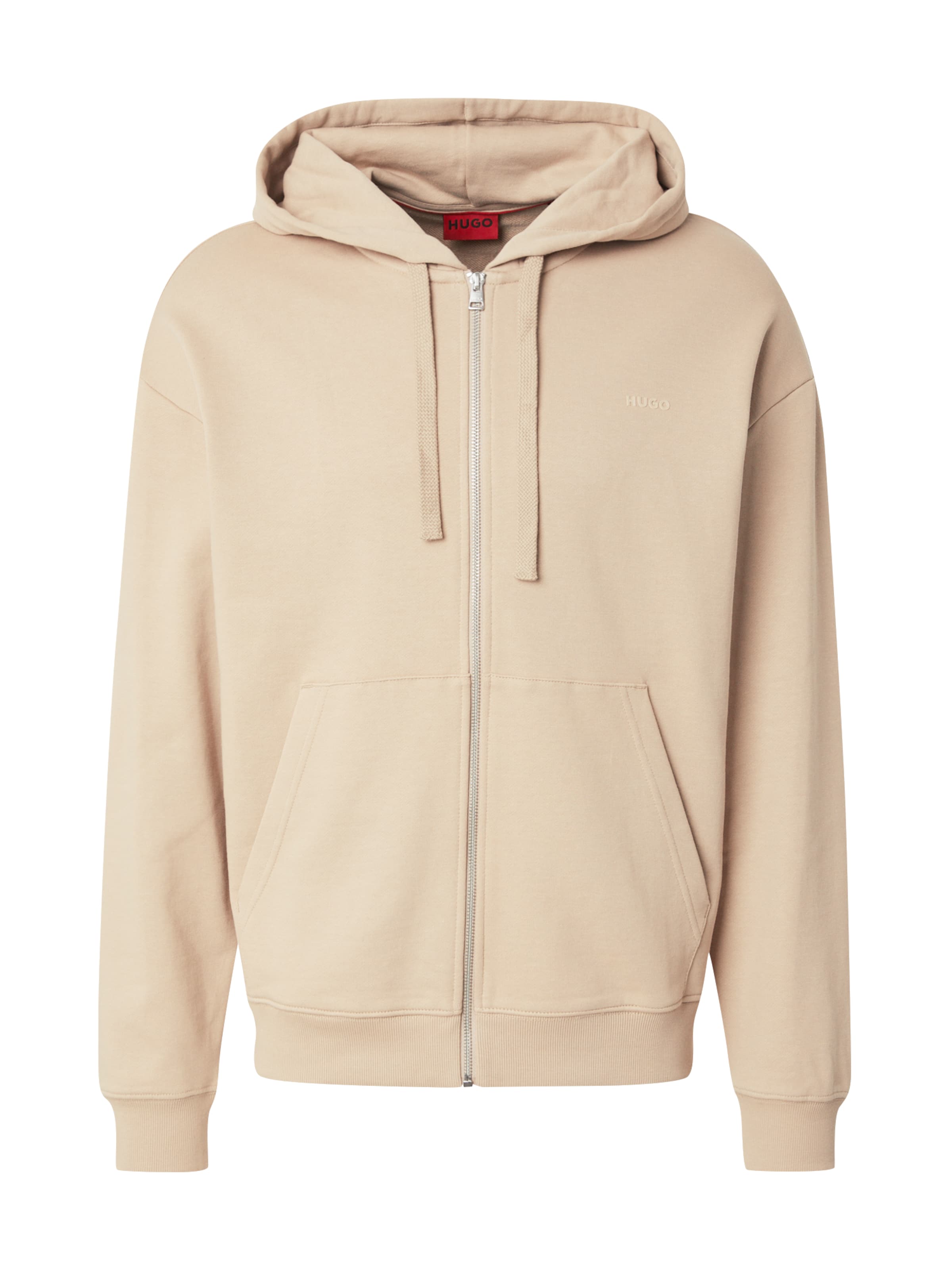 HUGO Ζακέτα φούτερ &#x27;Dapozip&#x27; σε μπεζ: μπροστά