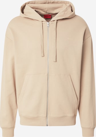 Veste de survêtement 'Dapozip' HUGO en beige : devant