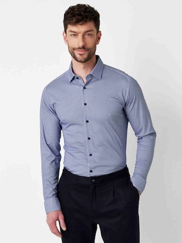 DESOTO Slim fit Button Up Shirt in Blue: front