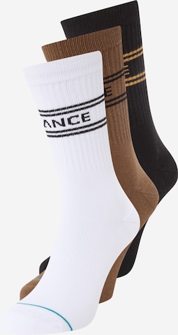 Stance Socks in Brown: front