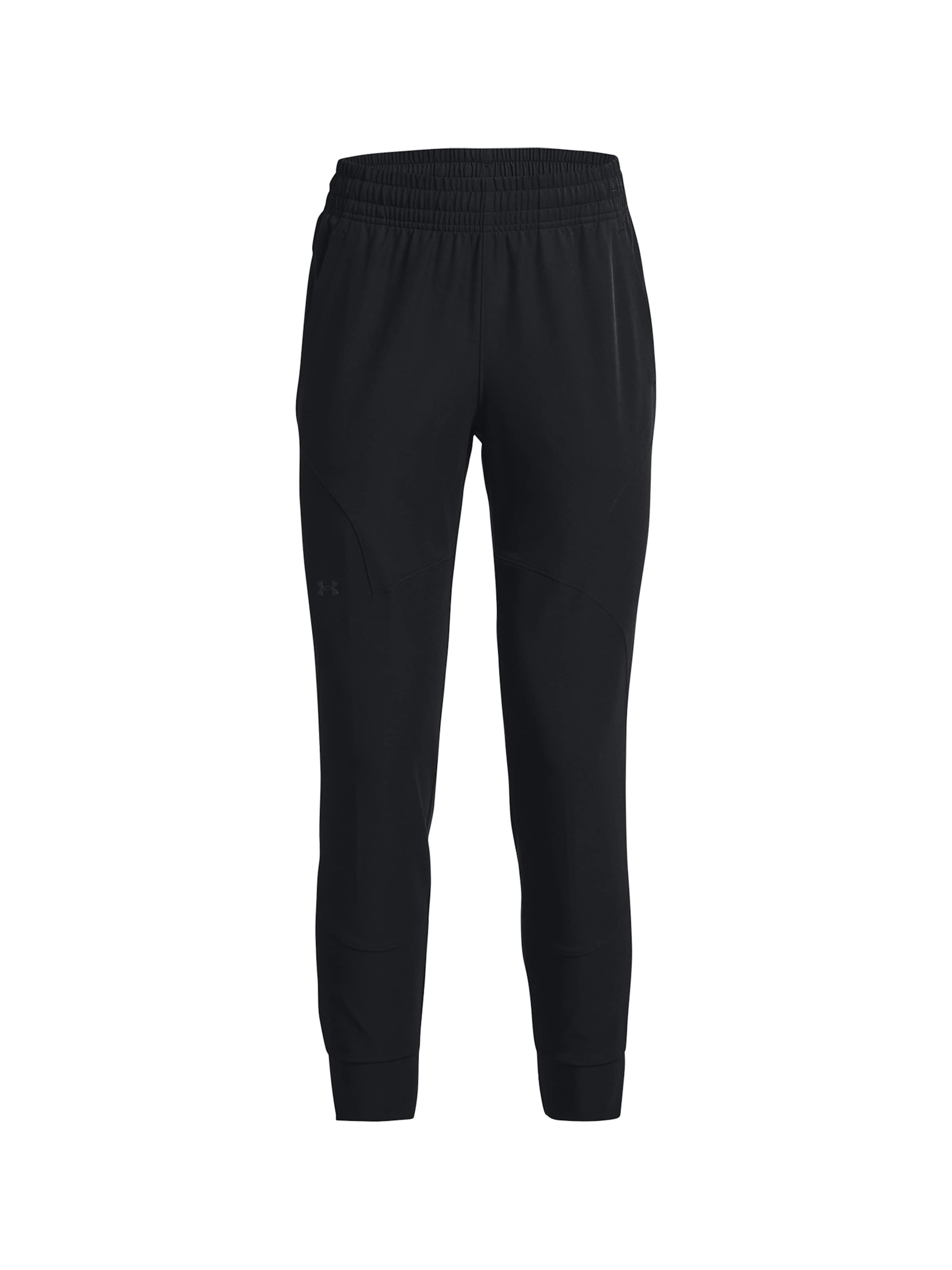 UNDER ARMOUR Tapered Workout Pants 'Unstoppable' in Black: front