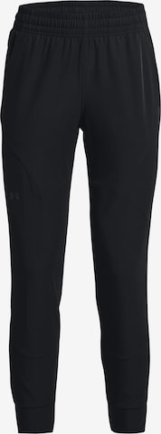 UNDER ARMOUR Tapered Workout Pants 'Unstoppable' in Black: front