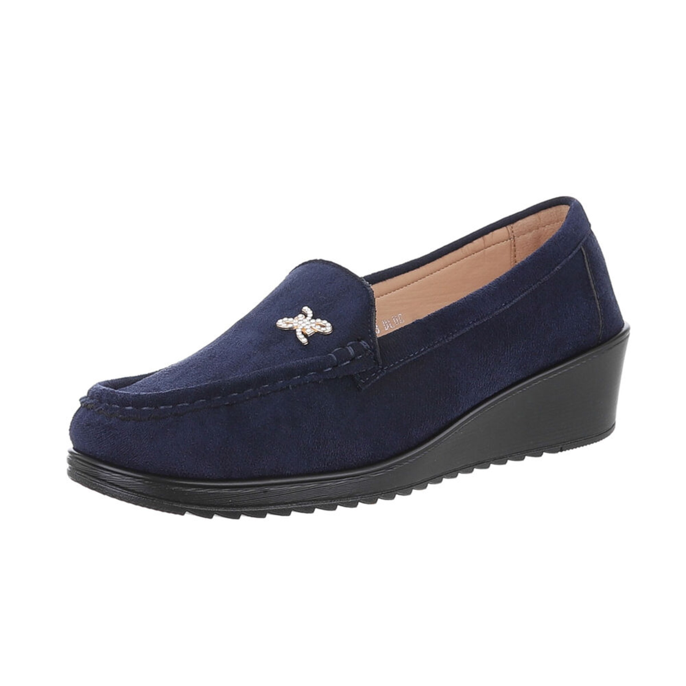 Ital-Design Classic Flats in Blue: front