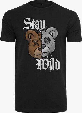 Mister Tee Shirt 'Stay Wild' in Zwart: voorkant