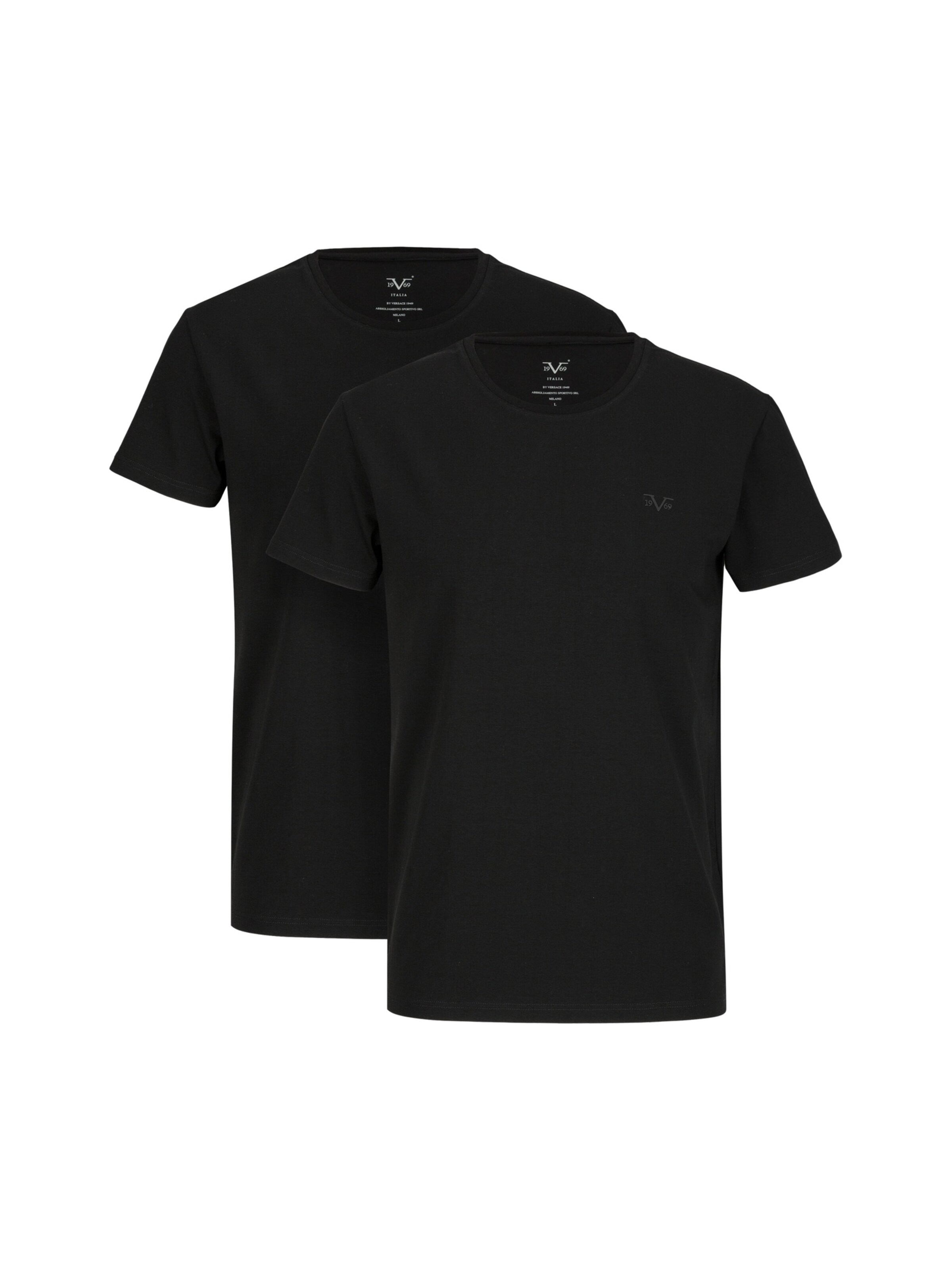 19V69 ITALIA T-Shirt in Schwarz: Vorderseite