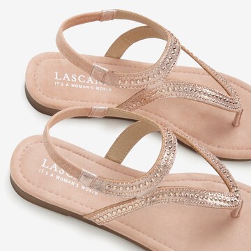LASCANA T-bar sandals in Gold