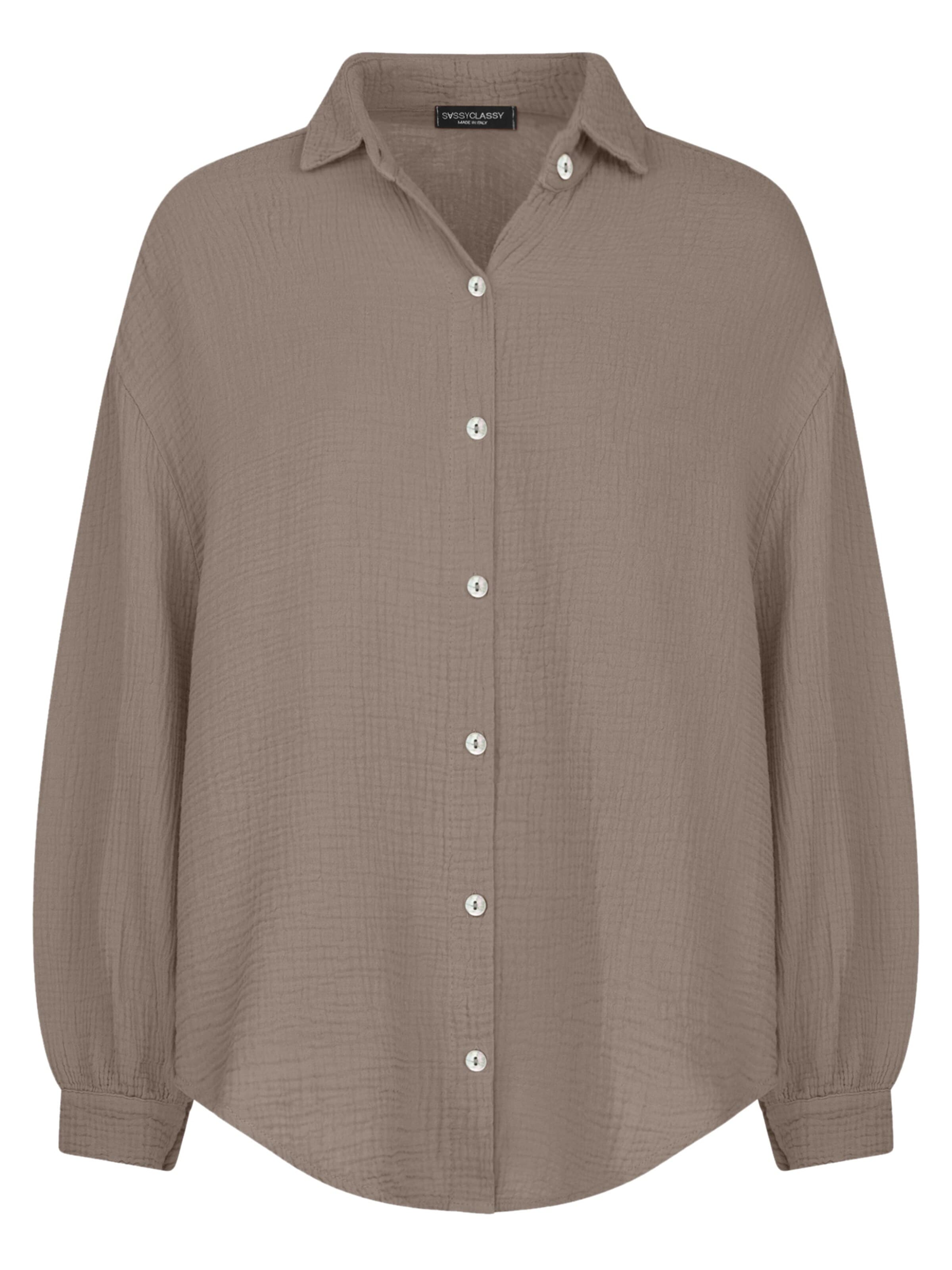 SASSYCLASSY Blouse 'kürzere Variante' in Grey: front