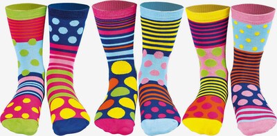 United Odd Socks Socken in hellblau / dunkelblau / gelb / pink, Produktansicht
