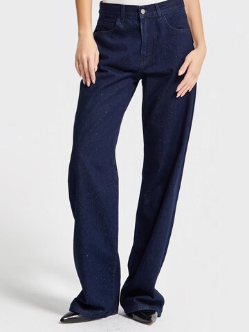 IT'S BASIC Loosefit Jeans 'Loose Rhinestone Mid Rise Jeans' in Blauw