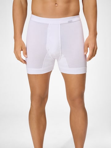 Boxers ' Organic Doppelripp ' Ammann en blanc : devant