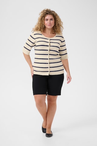 KAFFE CURVE Gebreid vest 'Morina' in Wit