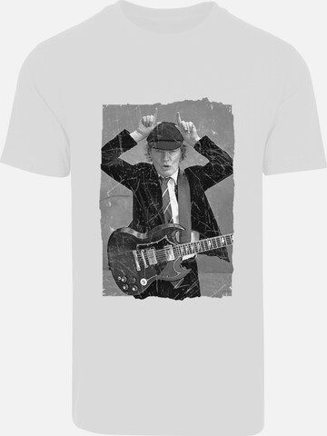 T-Shirt 'ACDC Angus Young Foto' F4NT4STIC en blanc : devant