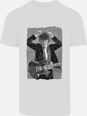 F4NT4STIC Shirt 'ACDC Angus Young Foto' in White: front