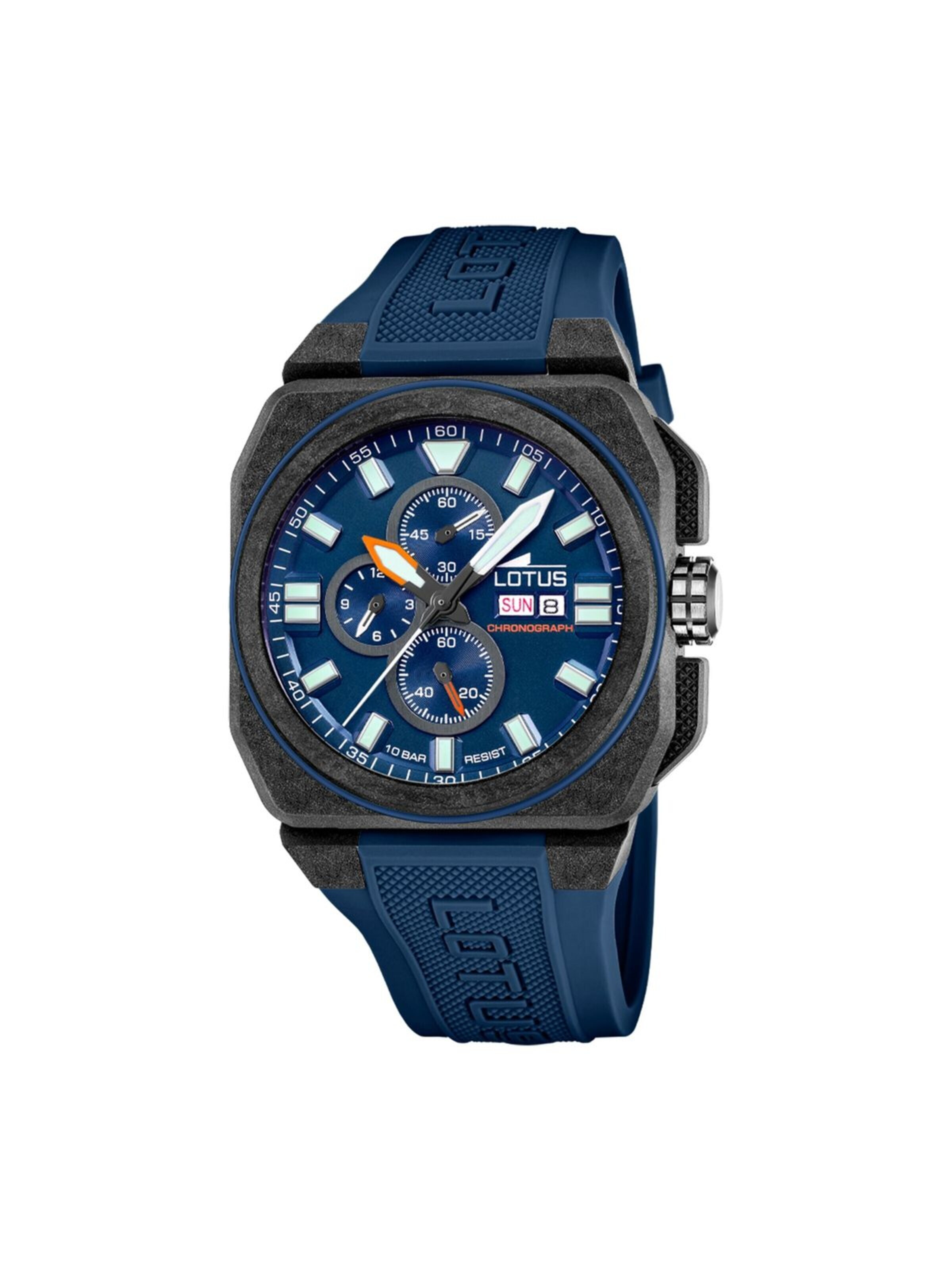 Lotus Analog Watch in Blue: front