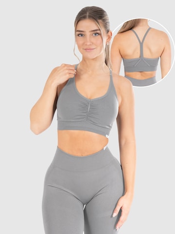 Smilodox Bustier Sport bh 'Solid Scrunch' in Grijs