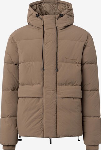KnowledgeCotton Apparel Winter Jacket in Brown: front
