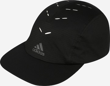 ADIDAS PERFORMANCE Спортна шапка 'Adizero 4P' в черно: отпред
