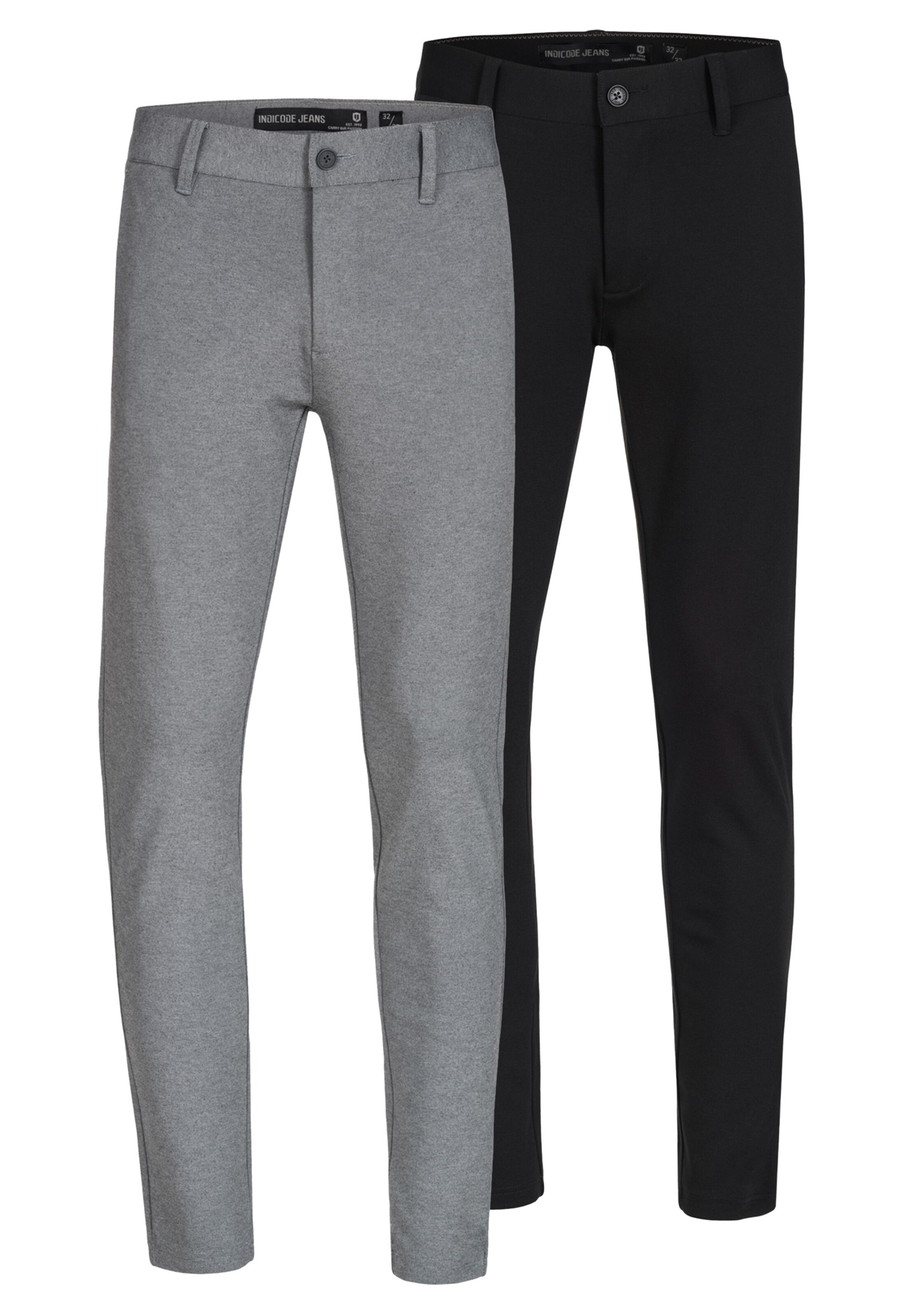 INDICODE JEANS Chino trousers in Grey: front