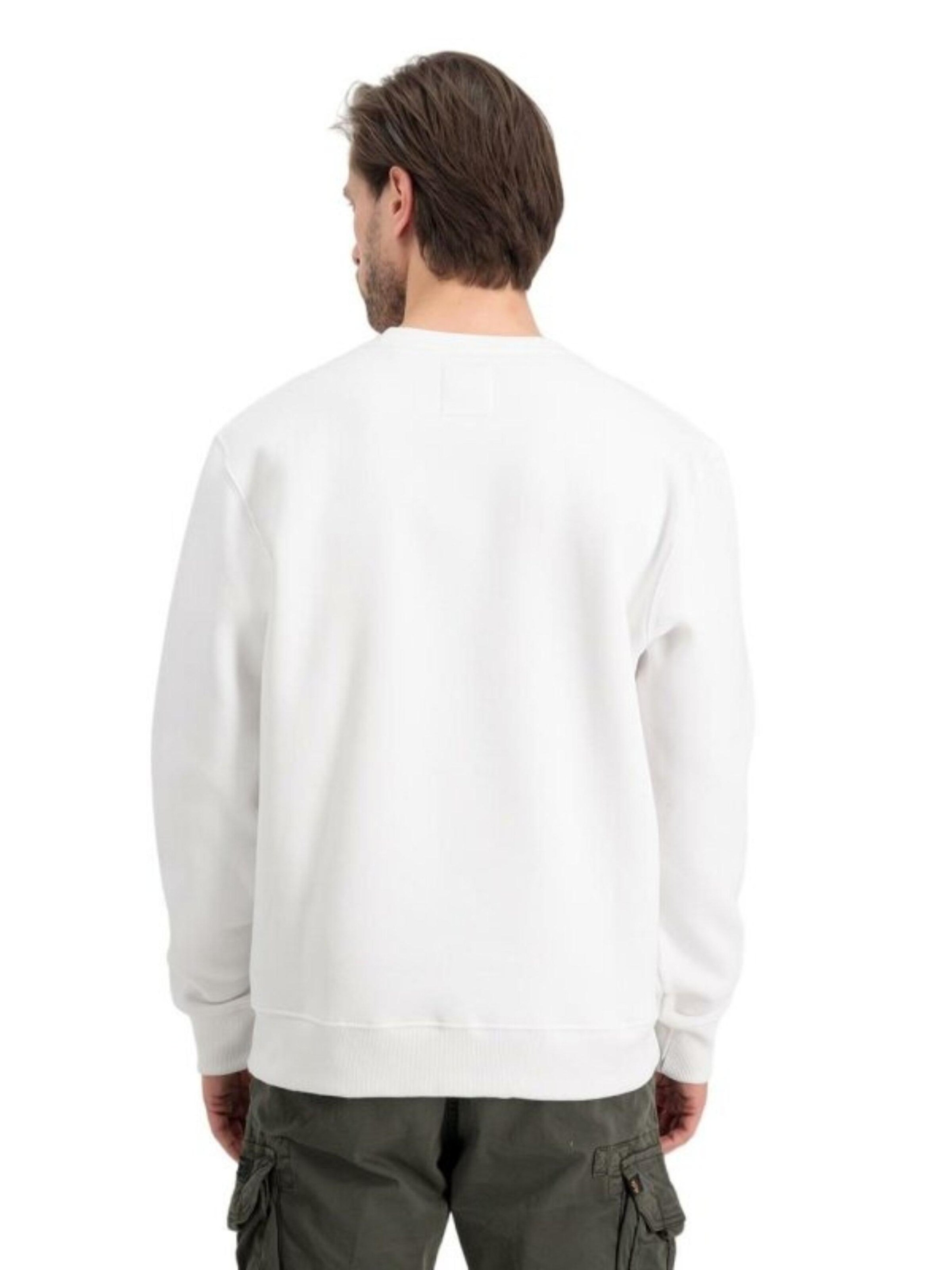 ALPHA INDUSTRIES Sweatshirt 'Basic Small Logo' in White
