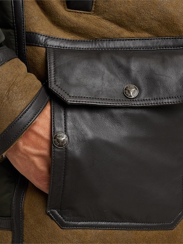 PME Legend Tussenjas 'Tornador leather jacket' in Bruin
