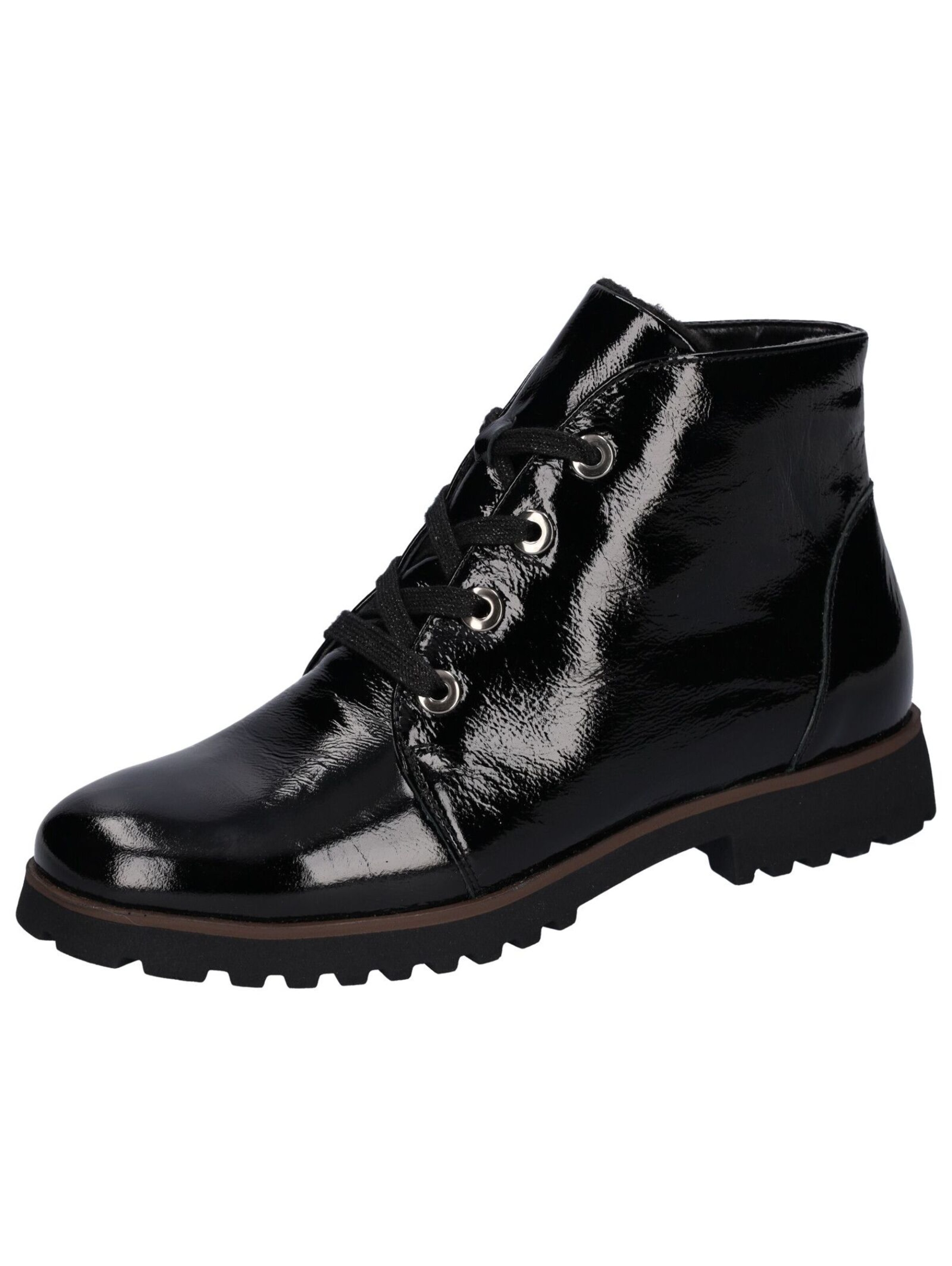 WALDLÄUFER Veterlaarsjes 'Elisa' in Zwart: voorkant