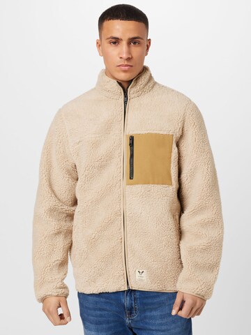 Veste en polaire 'Hugh' Fat Moose en beige : devant