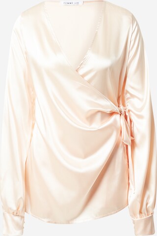 Femme Luxe Blouse in Beige: front