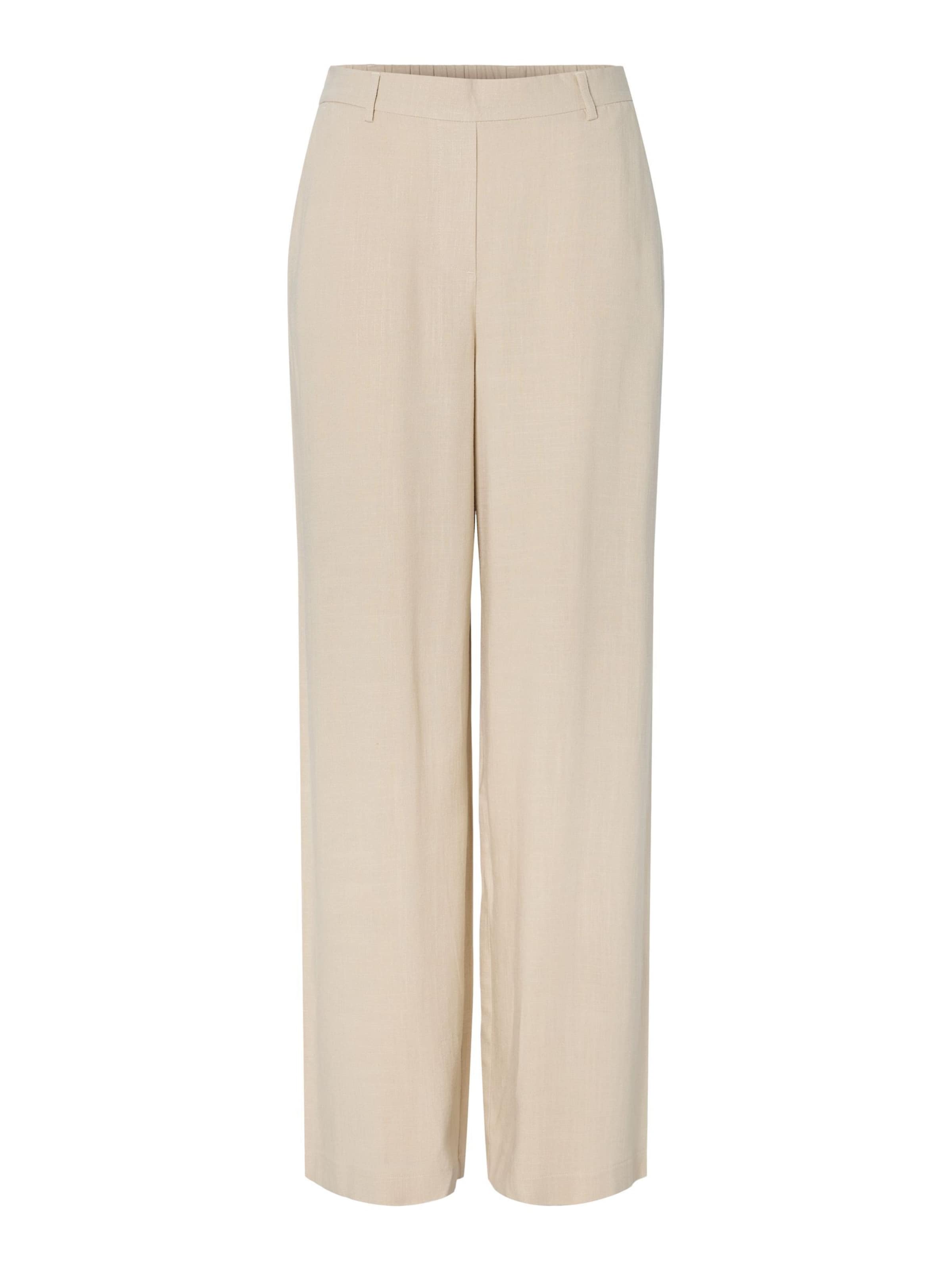 PIECES Wide Leg Bukser 'PCVinsty' i beige: forside