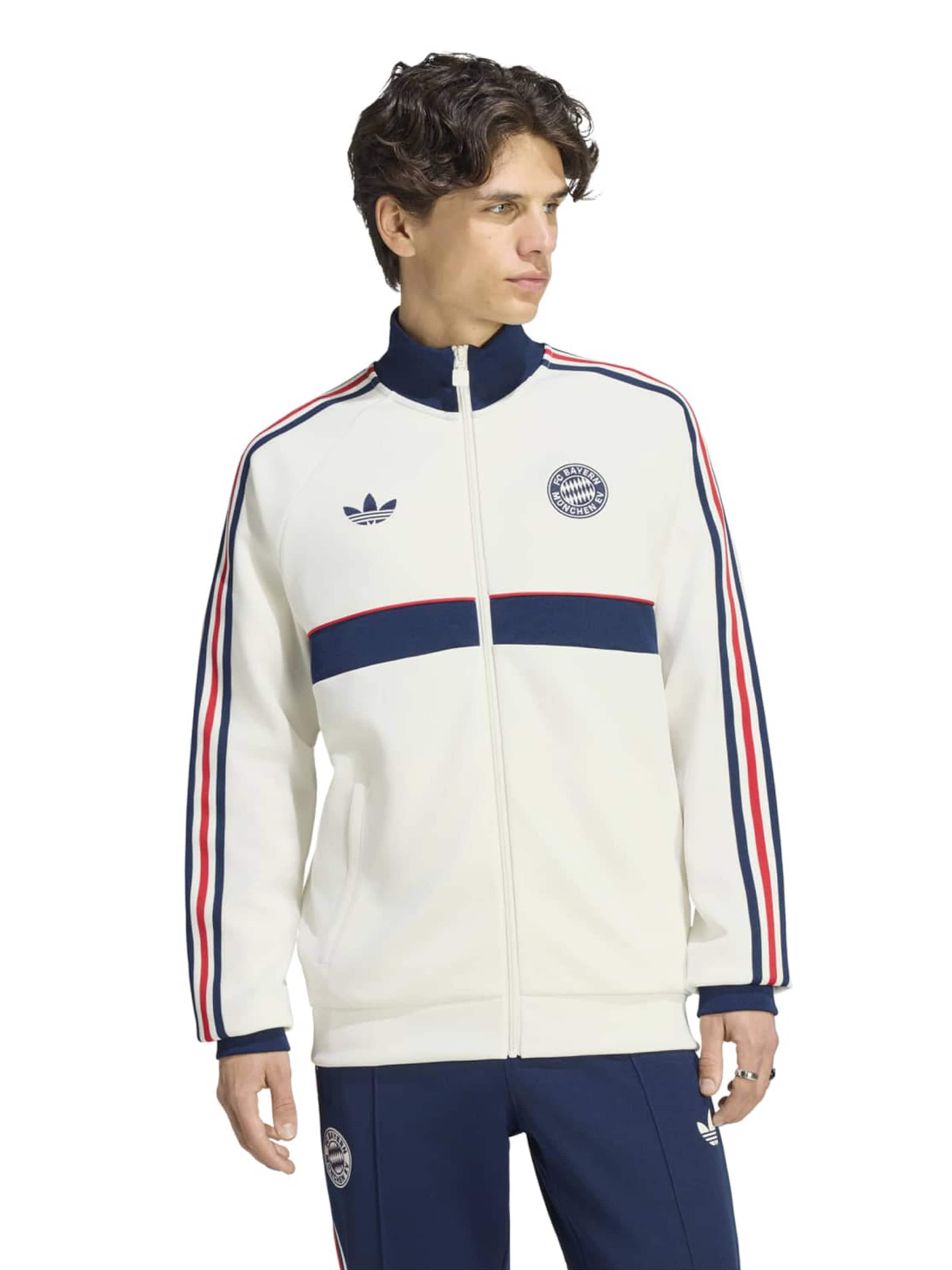 Hanorac 'FC Bayern München' de la ADIDAS ORIGINALS pe alb: față