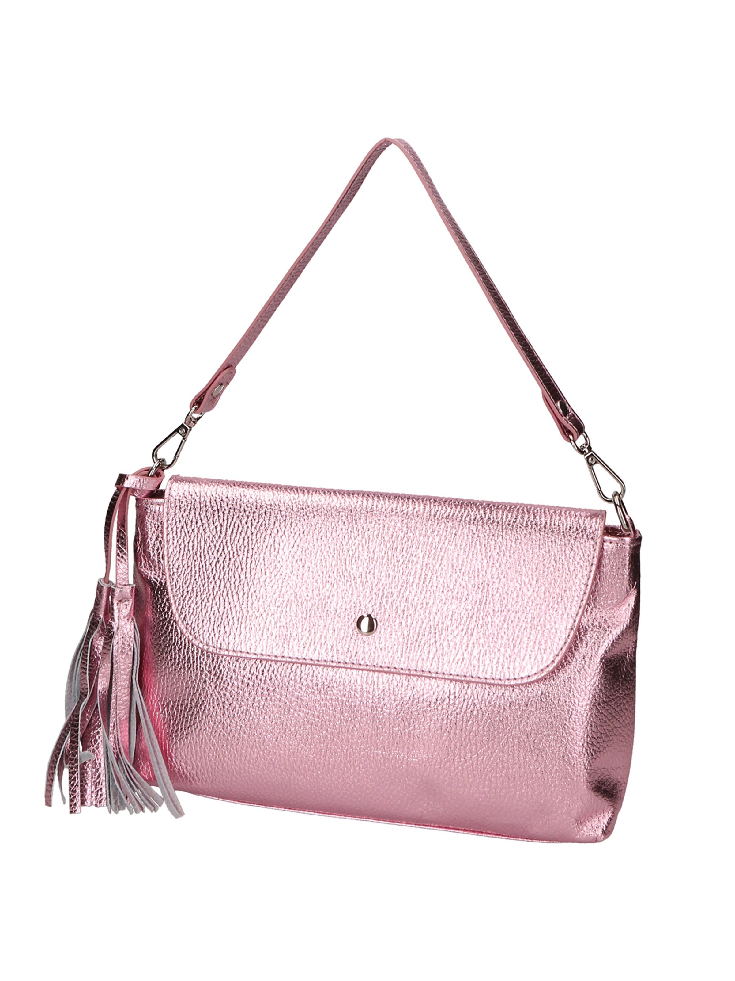 Pochette 'Pochette Donna Pelle Dollaro Laminato con Tracolla Rimovibile - Made in Italy' di Gave Lux in rosa