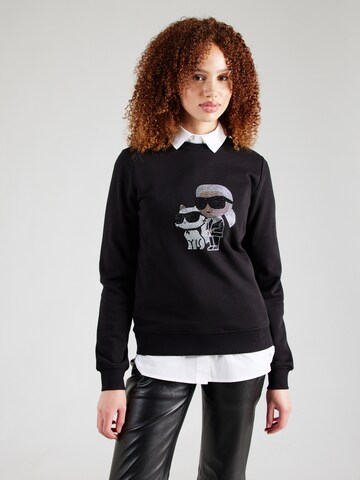 Karl Lagerfeld Sweatshirt 'IKON' in Zwart: voorkant
