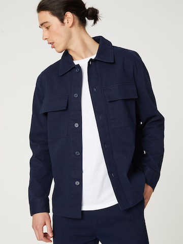 DAN FOX APPAREL Regular fit Button Up Shirt 'Arvid' in Blue: front