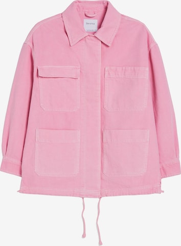 Veste mi-saison Bershka en rose : devant