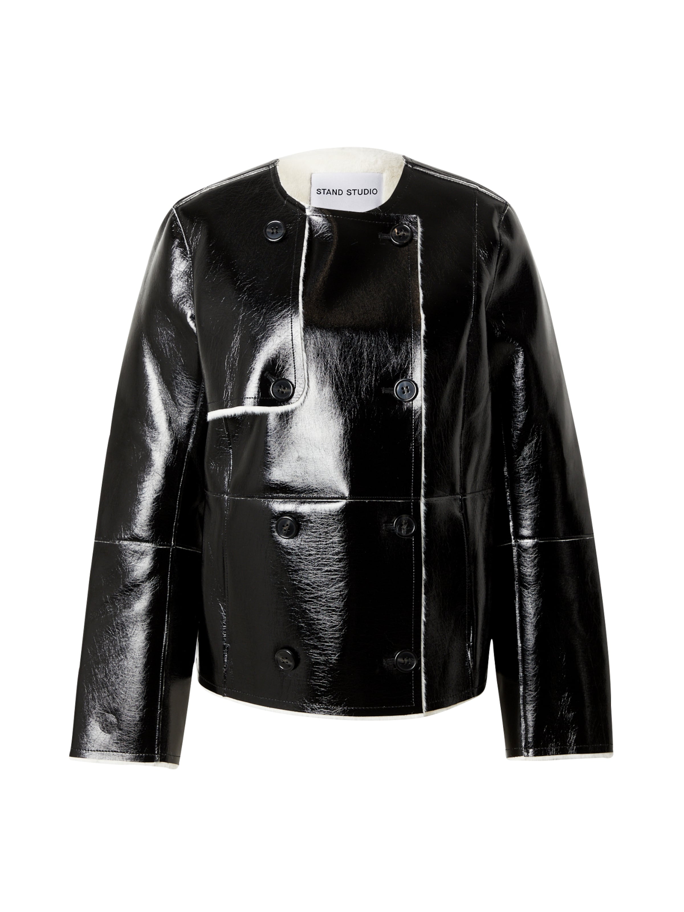 STAND STUDIO Φθινοπωρινό και ανοιξιάτικο μπουφάν σε μαύρο: μπροστά