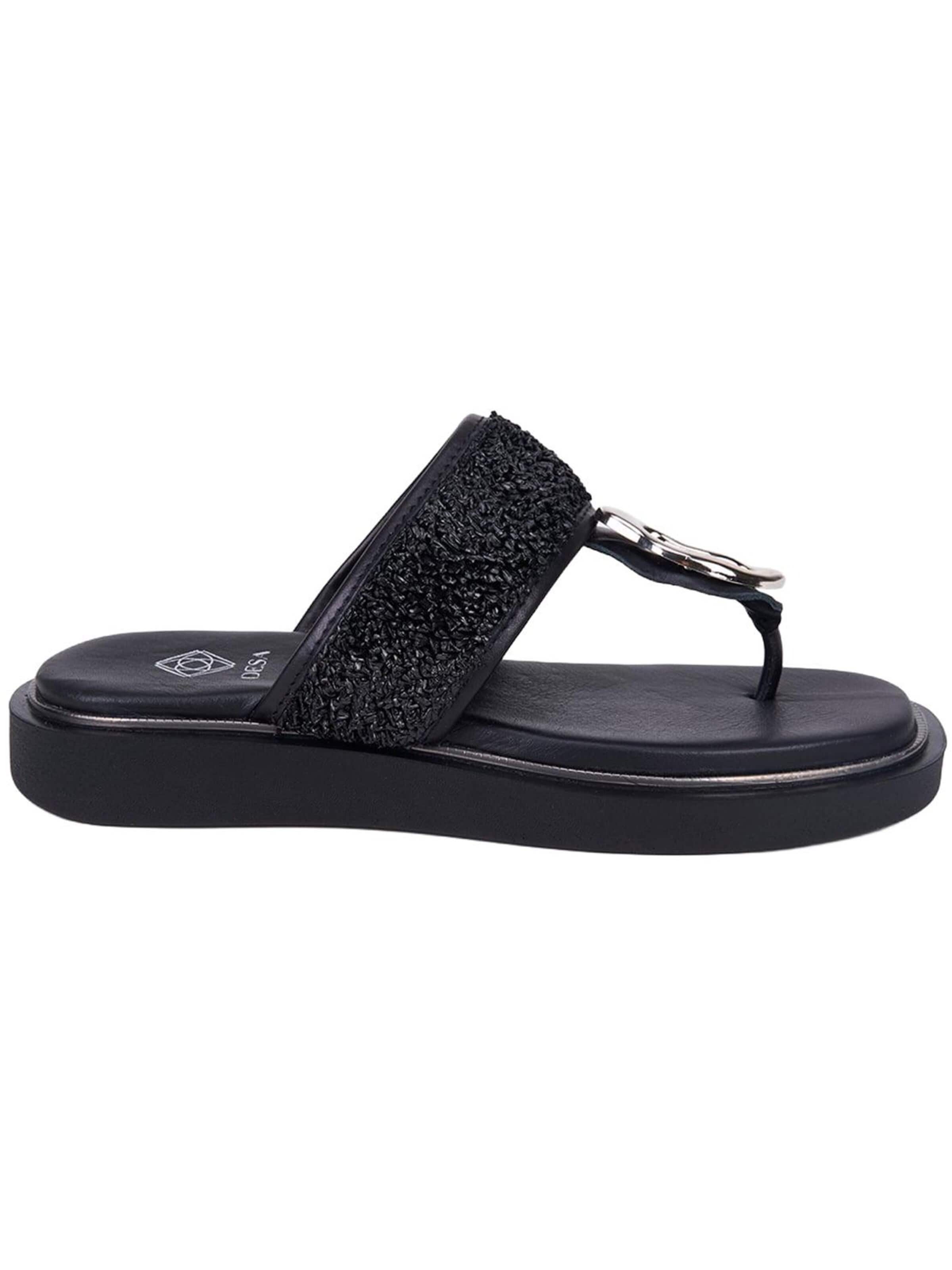 Desa T-Bar Sandals 'Zehenstegsandalen' in Black: front