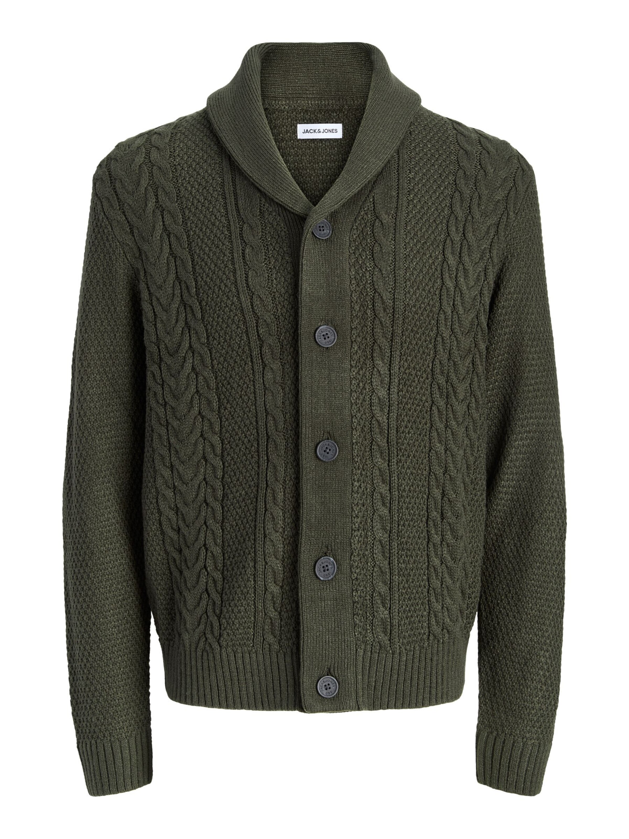 JACK & JONES Kardigan 'JJJames' – zelená: přední strana