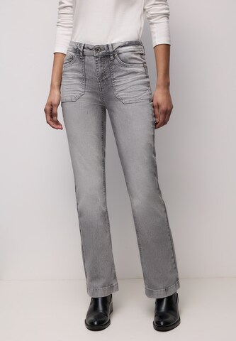 STREET ONE Boot cut Jeans in Grey: front