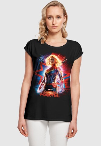 ABSOLUTE CULT T-Shirt 'Captain Marvel - Poster' in Schwarz: predná strana