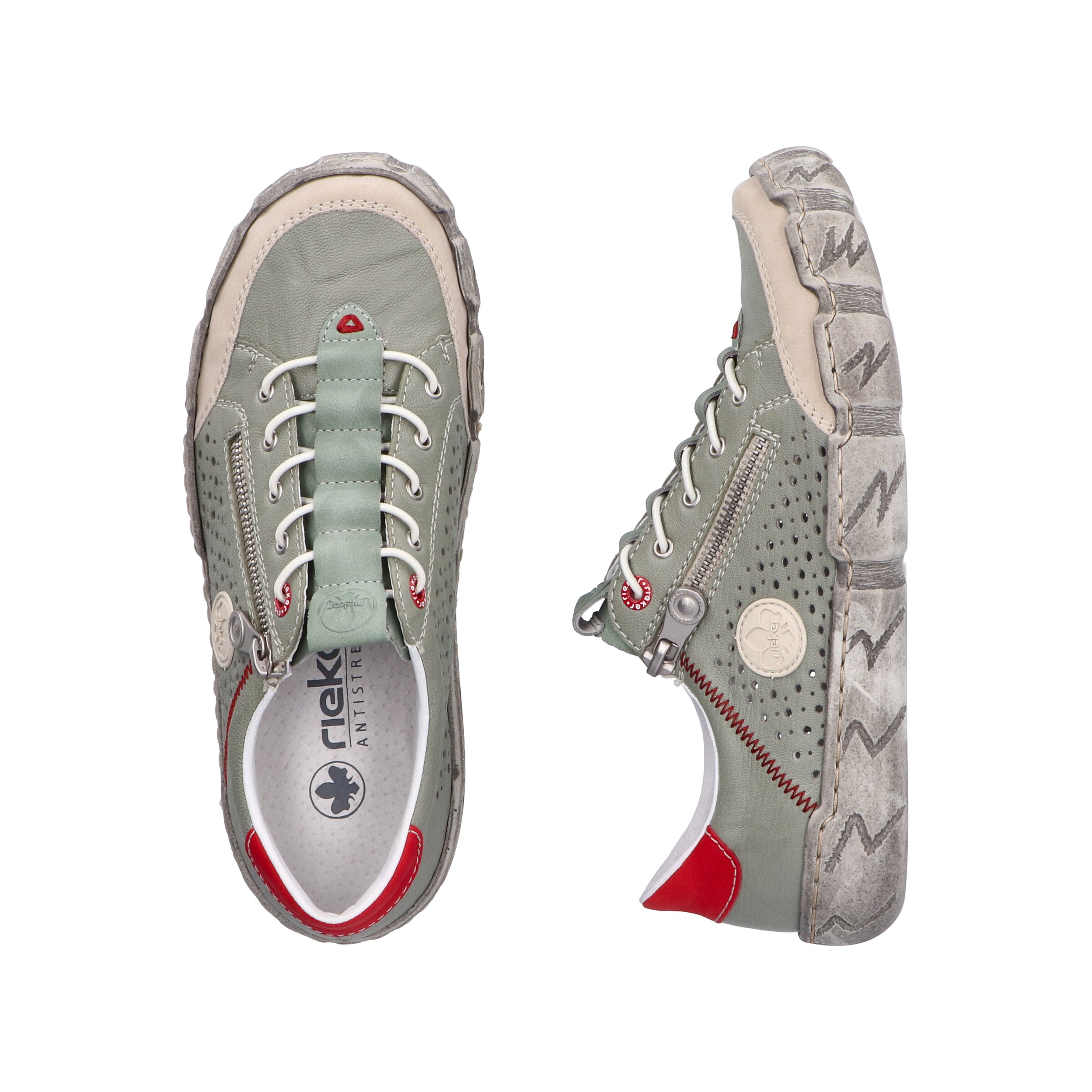 Chaussure de sport à lacets Rieker en vert